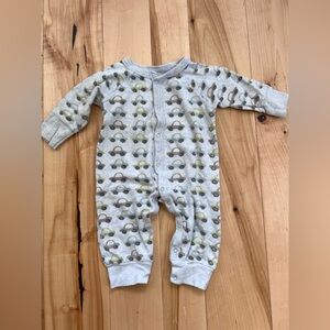 Koala Kids Blue Gray Car Print Footed Pajamas